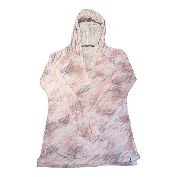 Smartwool Sweatshirt Women’s Med Pink 150 Patterned Hood Pullover Merino Blend - Picture 5 of 6